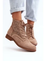Dámské botky se vzorem béžové S.Barski HY66-136