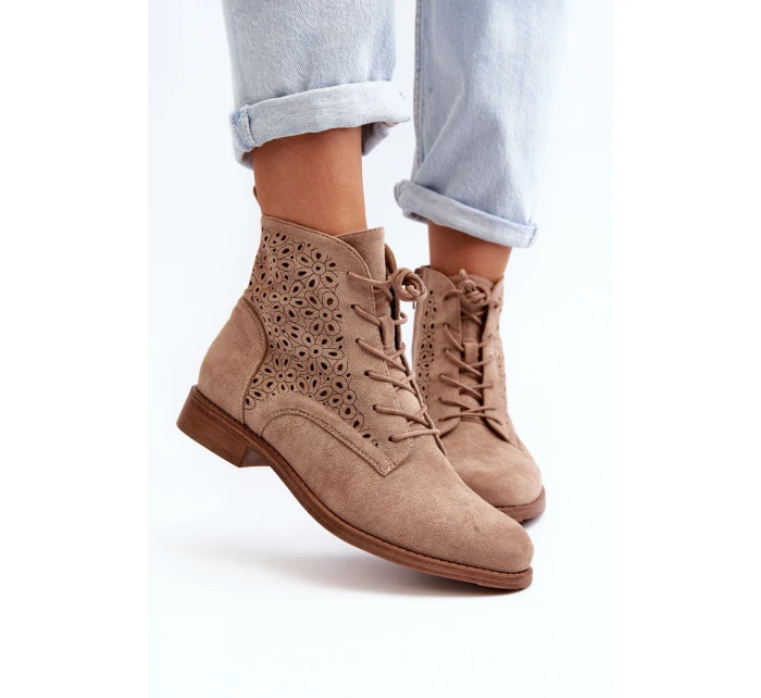 Dámské botky se vzorem béžové S.Barski HY66-136