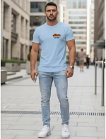 Pánské tričko s minimalistickým potiskem modré FashionStreet NX5096R Pánské tričko s minimalistickým potiskem modré FashionStreet NX5096R