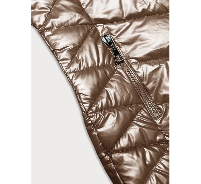 Prošívaná dámská zimní bunda v karamelové barvě model 21246958 - J.STYLE