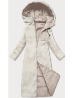 Světle béžová oboustranná zimní bunda s kožešinou model 21248613 - J.STYLE