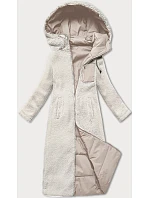 Světle béžová oboustranná zimní bunda s kožešinou model 21248613 - J.STYLE Světle béžová oboustranná zimní bunda s kožešinou model 21248613 - J.STYLE