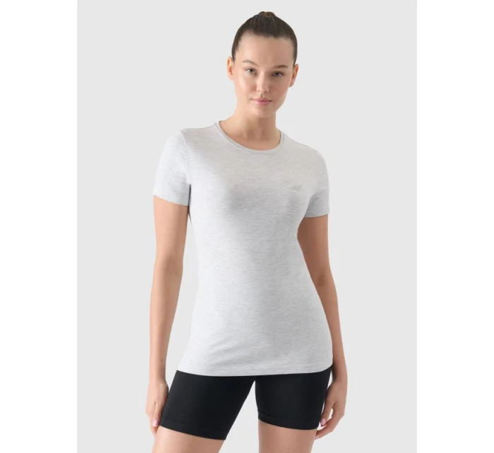 Dámské bavlněné slim tričko model 21432834 - 4F Dámské bavlněné slim tričko model 21432834 - 4F