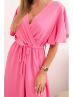 Šaty s překládaným výstřihem světle růžová Šaty s překládaným výstřihem světle růžová