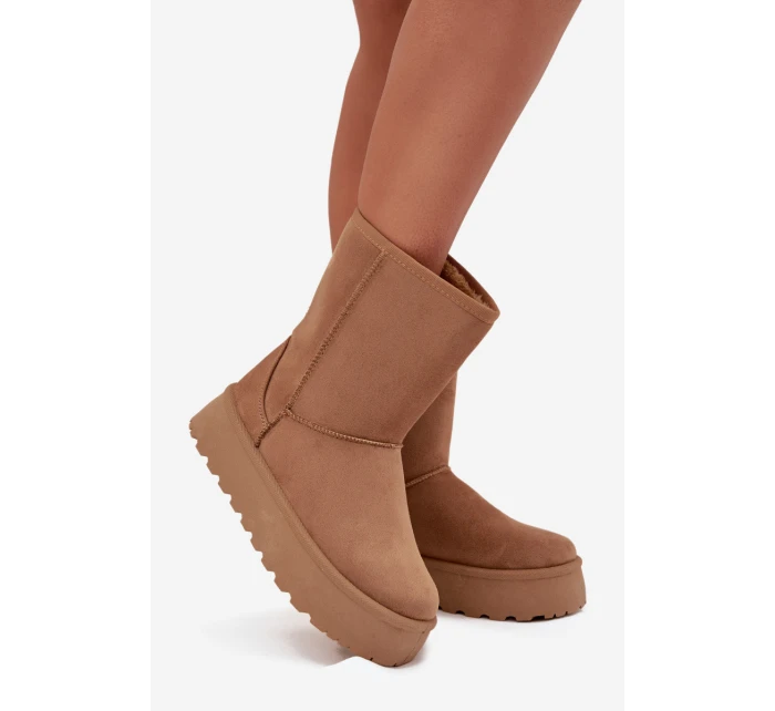 Dámské Zimní Boty S Teplým Kožíškem Hnědé Abrams Dámské Zimní Boty S Teplým Kožíškem Hnědé Abrams