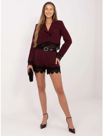 Szorty IT SN model 21799736 bordowy - FPrice Szorty IT SN model 21799736 bordowy - FPrice