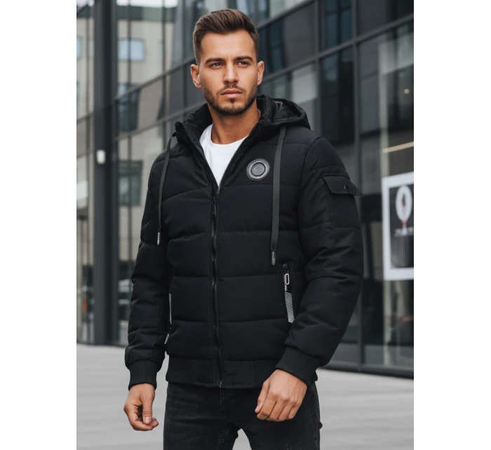 Pánská prošívaná bunda černá FashionStreet TX4638z Pánská prošívaná bunda černá FashionStreet TX4638z
