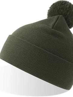 Atlantis Headwear Wind-S Pompom Pletená čepice s bambulí 33.0294 olive