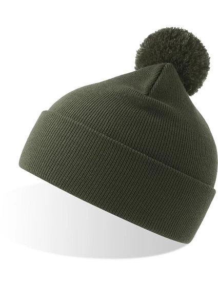 Atlantis Headwear Wind-S Pompom Pletená čepice s bambulí 33.0294 olive