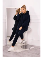 Zateplený set s mikinou s kapucí tmavě modrý Zateplený set s mikinou s kapucí tmavě modrý