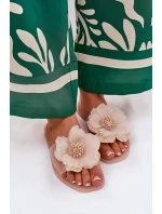 Průhledné Ploché Dámské Pantofle Se Syntetickým Květinou Nuda Vobetta Průhledné Ploché Dámské Pantofle Se Syntetickým Květinou Nuda Vobetta