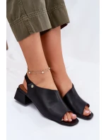 Kožené Dámské Sandály Na Klínku Maciejka 06975-01 Černé
