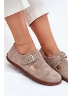 Semišové Polobotky Dámské S Přezkou  Béžové model 21703098 - Zazoo