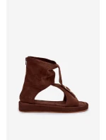 Dámské sandály s páskem čokoládové model 21943381 - Boto