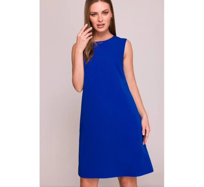 model 21154727 Šaty bez rukávů královská modř - STYLOVE