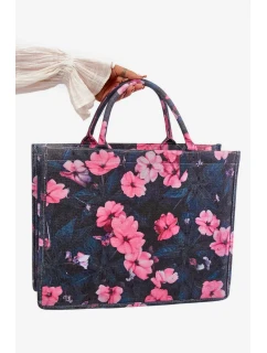 Velká květinová peněženka Black and Pink Mooch