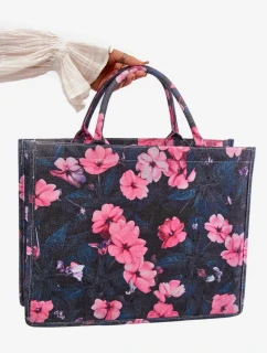 Velká květinová peněženka Black and Pink Mooch