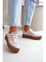 Dámské Semišové Tenisky Na Platformě Fialové Zazoo