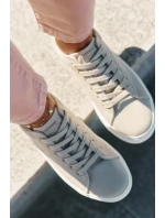 Dámské textilní tenisky na platformě Big Star – béžové Dámské textilní tenisky na platformě Big Star – béžové