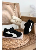 Dětské sportovní boty na suchý zip Perrin – černo-bílé