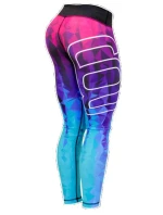 Dámské fitness legíny Six Deuce Oceana - fialová/růžová/modrá - Litexo