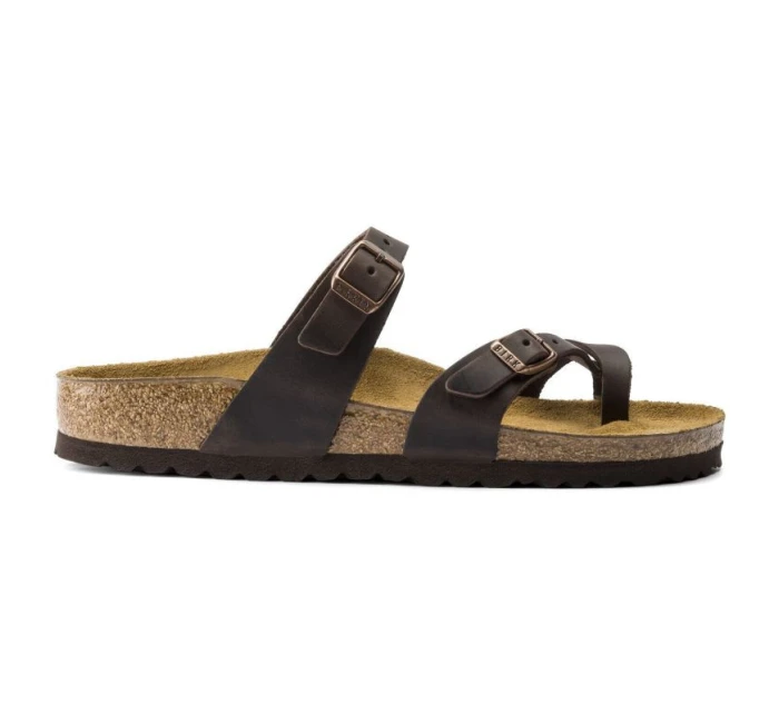 dámské žabky z kůže hnědé model 21867305 - Birkenstock dámské žabky z kůže hnědé model 21867305 - Birkenstock