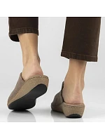 Kožené žabky na šedém podpatku Filippo DK7567