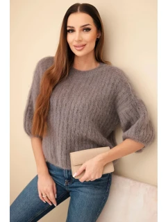 Dámský svetr z mohairu s krátkým rukávem fango