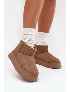 Dámské Sněhule Na Platformě Zateplené Kožíškem Khaki Vesirae