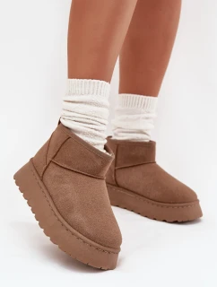 Dámské Sněhule Na Platformě Zateplené Kožíškem Khaki Vesirae