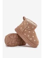 Dětské sněhule zdobené květinami Gracina – béžové Dětské sněhule zdobené květinami Gracina – béžové