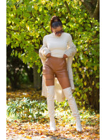 Sexy šortky z umělé kůže s vysokým pasem
