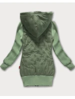 Šedozelená dámská mikino-bunda s kapucí LHD (AMG-162A)