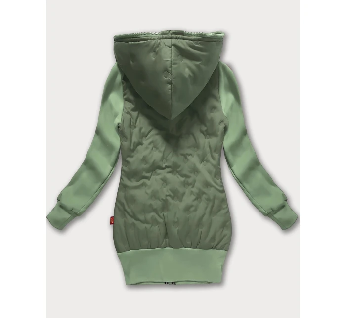 Šedozelená dámská mikino-bunda s kapucí LHD (AMG-162A)