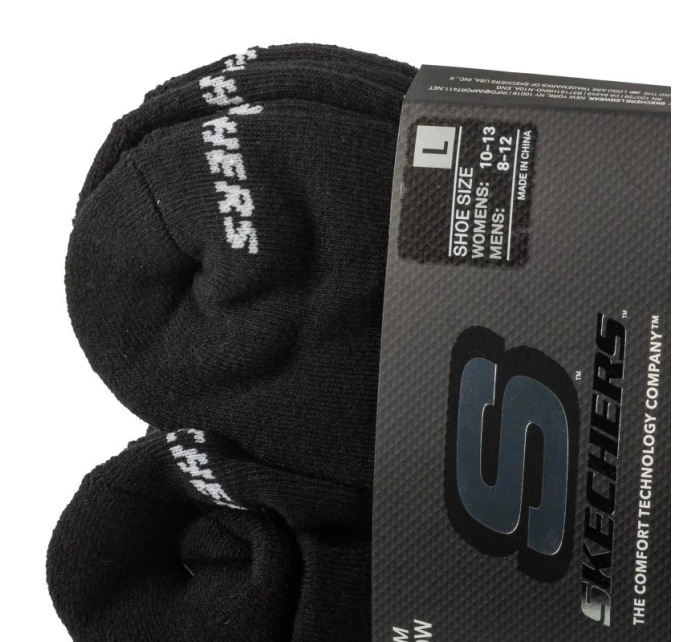 Skechers 6ks Unisex 1/2 froté ponožky S118210-BLK Black 41-46