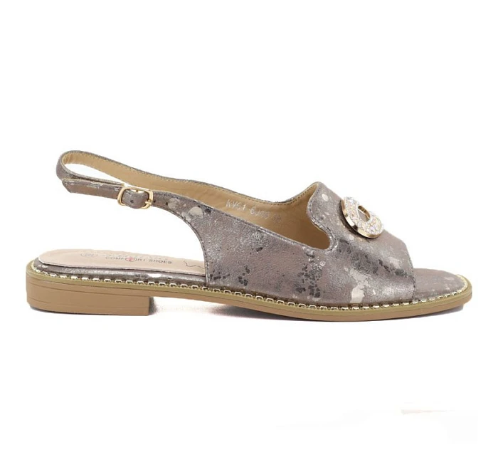 Dámské ploché sandály s cínovou ozdobou S.Barski 61-6040