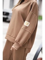 Komplet dámský máslový s volnou mikinou a kalhotami s nápisem LOVE tmavě camelový Komplet dámský máslový s volnou mikinou a kalhotami s nápisem LOVE tmavě camelový