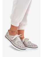 Dámské Kožené Polobotky S.Barski LR51-610 Béžové