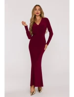 Šaty s řasením a  bordó model 21479357 - Moe