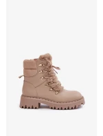 Zateplené Kotníkové Boty Traperky Na Zip Z Eko Kůže Béžové Willatta Zateplené Kotníkové Boty Traperky Na Zip Z Eko Kůže Béžové Willatta