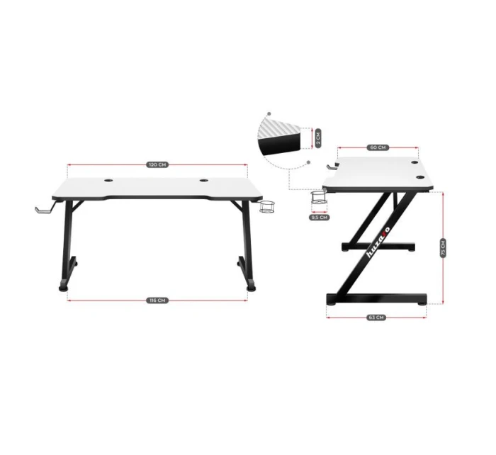 Herní stůl Hero model 21372529 White - Huzaro Herní stůl Hero model 21372529 White - Huzaro