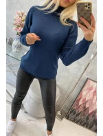 Poloviční svetr s rolákem tmavě modrý