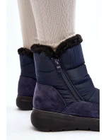 Dámské zimní boty s kožešinou modré model 21644841 - Boto Dámské zimní boty s kožešinou modré model 21644841 - Boto