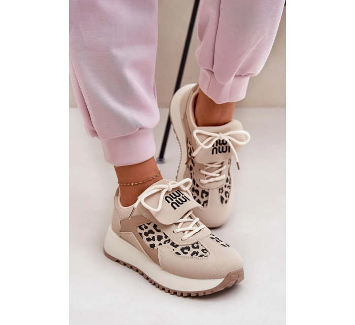Sportovní Boty Tenisky Dámské Na Platformě Leopardí Béžové Pumbes Sportovní Boty Tenisky Dámské Na Platformě Leopardí Béžové Pumbes