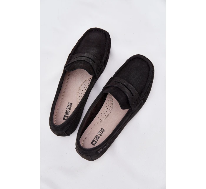 Dámské semišové mokasíny Big Star model 21693785 Černé - Big Star Shoes Dámské semišové mokasíny Big Star model 21693785 Černé - Big Star Shoes