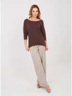 Bluzka RV BZ model 22013657 ciemny brązowy - FPrice Bluzka RV BZ model 22013657 ciemny brązowy - FPrice