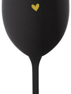 HLAVNĚ KLÍDEK... - černá sklenice na víno 350 ml