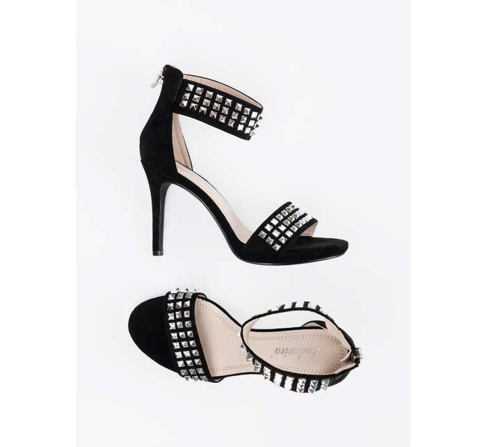 Trendy černé dámské sandály na jehlovém podpatku Trendy černé dámské sandály na jehlovém podpatku