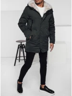 Pánská zimní bunda parka s kapucí zelená Dstreet TX4963