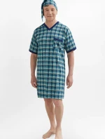 Pánská noční košile Martel 502 Káro kr/r M-2XL Sylwester I